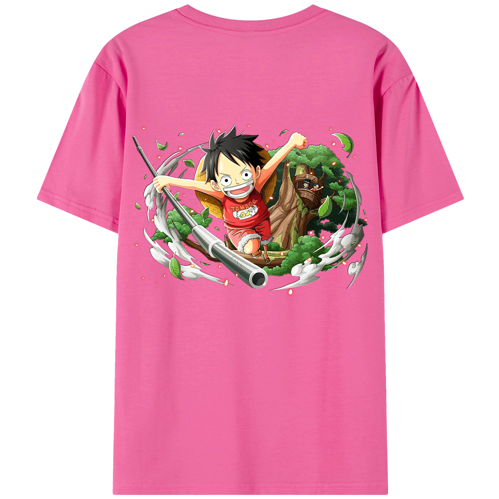 ワンピース モンキー・D・ルフィ ONE PIECE Monkey D. Luffy レディース半袖Tシャツ(バックプリント)